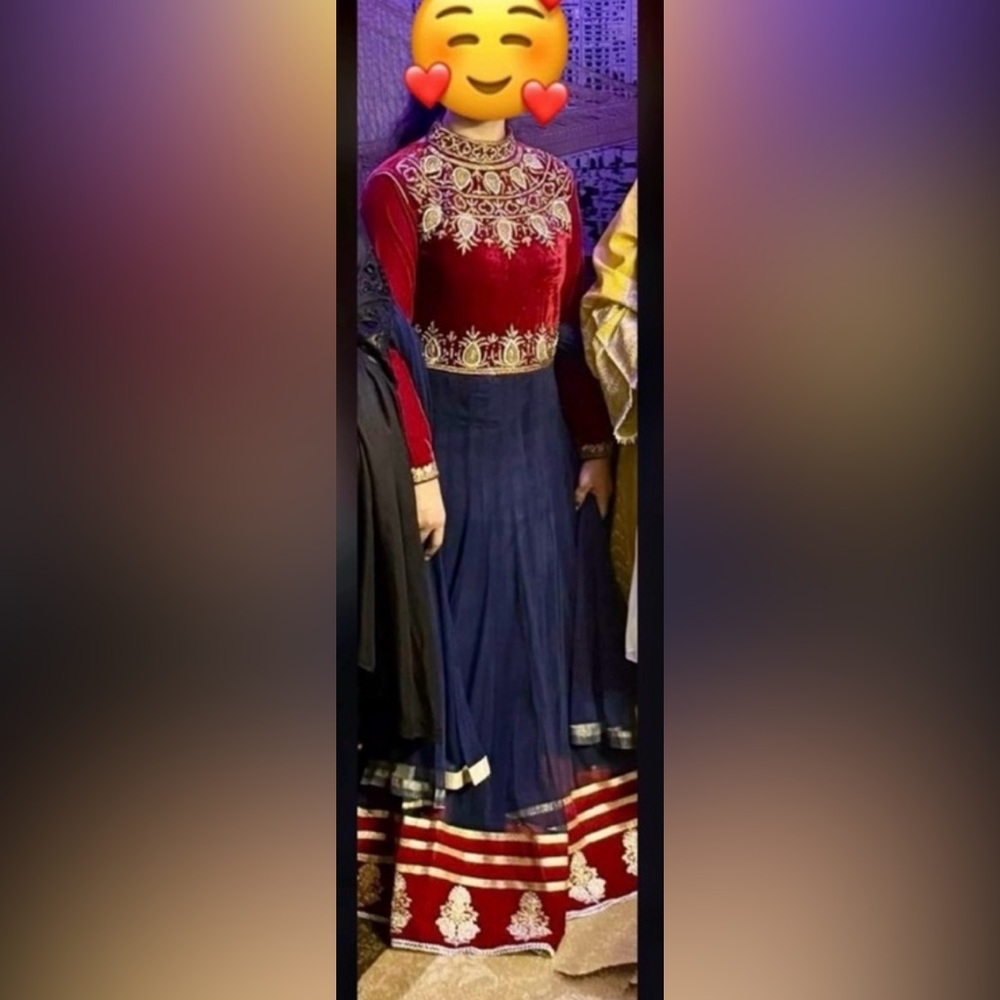 Indian velvet & Soft net embroidered Dress